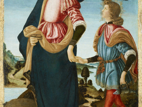 Francesco Botticini, Tobiolo e l’arcangelo Raffaele, 1480-1485, tempera su tavola, collezione Morelli, 1891