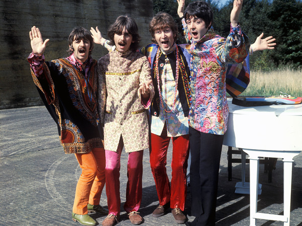 Press photo of The Beatles during Magical Mystery Tour