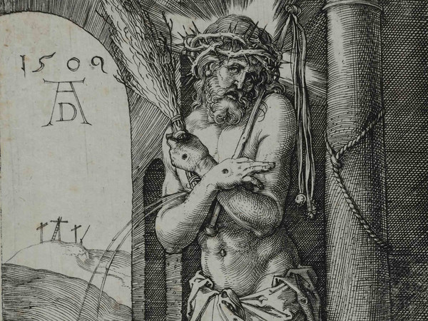 Albrecht Dürer, Frontespizio della piccola Passione, Incisione a bulino, 76 x 122 mm | Courtesy © Musei Civici di Bassano