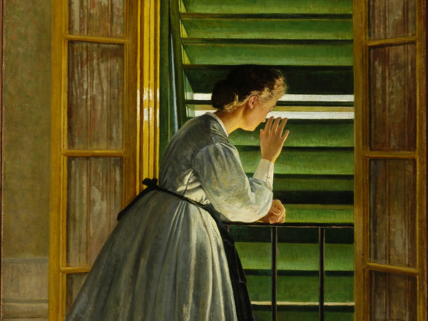 Silvestro Lega (Modigliana 1826 - Firenze 1895), Curiosità / Curiosity, c.1869, Olio su tela / Oil on canvas | Collezione privata / private collection