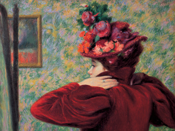 Federico Zandomeneghi, Il giubbetto rosso, 1895 circa, Antica collezione Camillo Giussani | Courtesy of  Dart - Chiostro del Bramante e Arthemisia Group