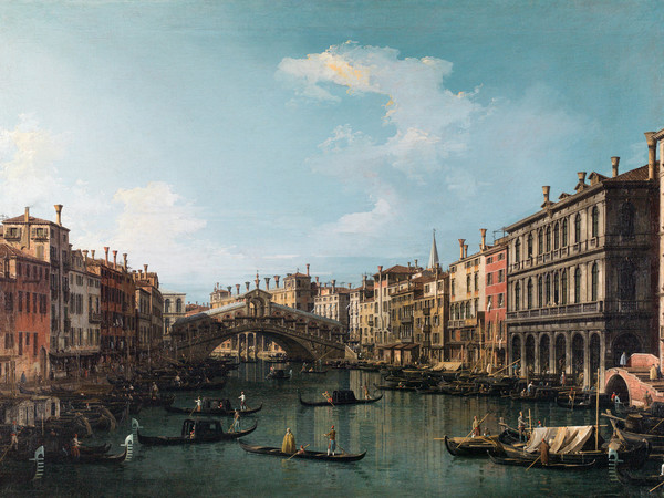 Giovanni Antonio Canal, detto Canaletto, Il ponte di Rialto da sud, 1735 circa, Roma, Galleria Nazionale d'Arte Antica