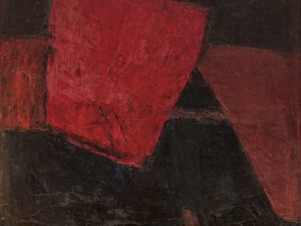 Valentino Vago, Trapezio rosso, 1959, 120x100, olio su tela
