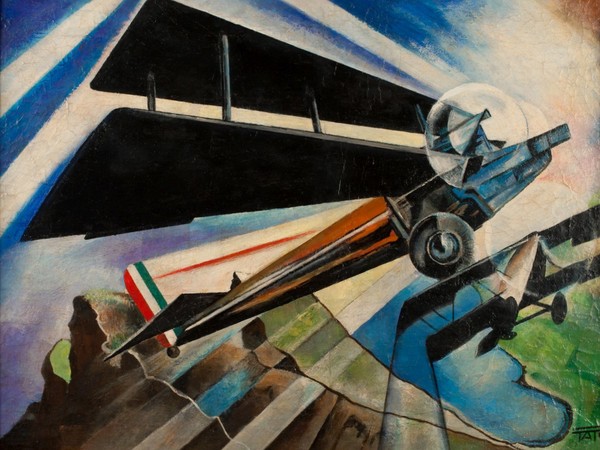 Tato, Il 6 motori su Monti-mare, 1934, olio su tela, 54x73 cm.