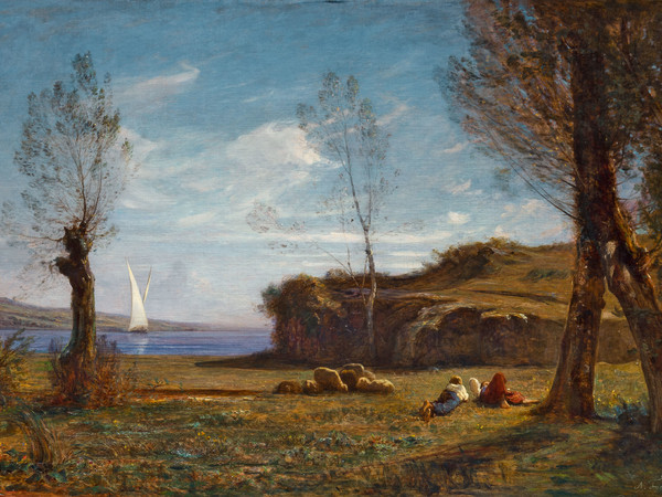 Antonio Fontanesi, Aprile (Rive del lago di Bourget), olio su tela, 102 x 153 cm