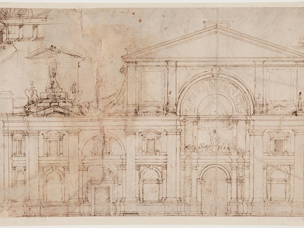 Antonio da Sangallo il Giovane, Studi per la facciata e l’emiciclo meridionale della Basilica di San Pietro, 1519-1520