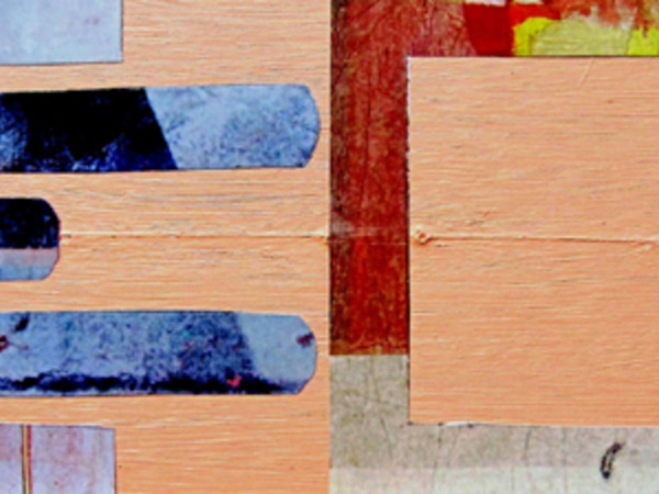 Mario Lanzione, Labirinto 2016, carte e acrilici su cartoncino rigido, 10x30 cm
