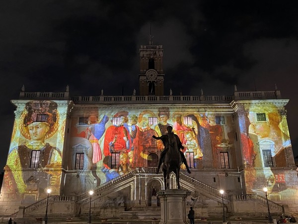 Visioni di Natale, video-mapping su Palazzo Senatorio, Roma