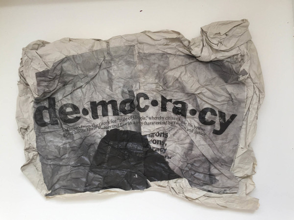 Gianluigi Colin, Democracy, Tecnica mista, 2008, 47x62 cm.