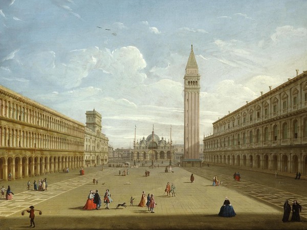 Pietro Bellotti, Veduta di piazza San Marco verso est, cm 64,3 x 81. Gloucestershire (Gran Bretagna), collezione privata