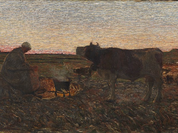 Giovanni Segantini, L'ora mesta, 1892, olio su tela, 45,5x83 cm. Collezione privata