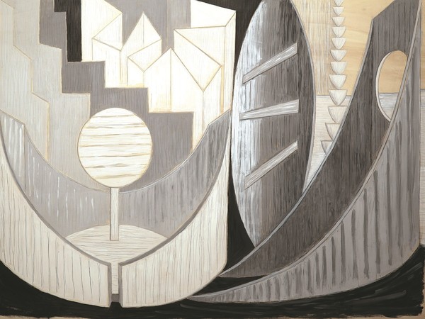 Paolo Di Capua, <em>Umana Assenza n.1</em>, 2019-21, acrilico, carbone e matita su tavola, cm. 185x250