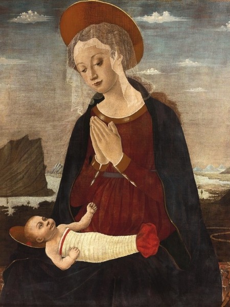 Alesso Baldovinetti, Madonna col Bambino 1455-1460, tempera su tela, cm 90x74, Paris, Musèe Jacquemart-Andrè, Institut de France