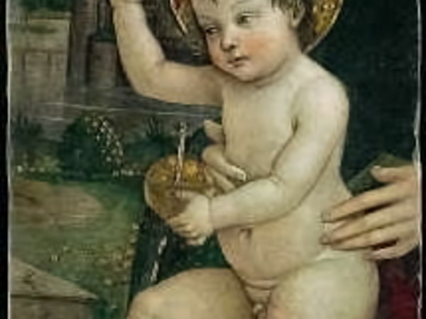 Pinturicchio, Il Bambin Gesù delle Mani, 1492 ca., affresco staccato a massello, 48,5×33,5 cm. Fondazione Giordano, Perugia