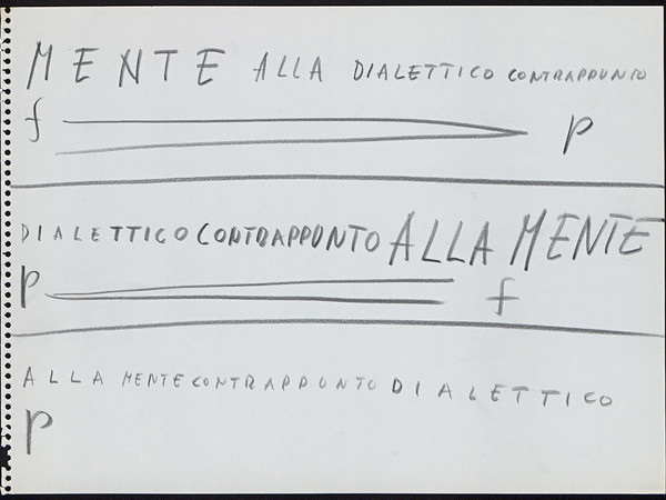 Luigi Nono, Contrappunto dialettico alla mente, 1968. Courtesy Fondazione Archivio Luigi Nono