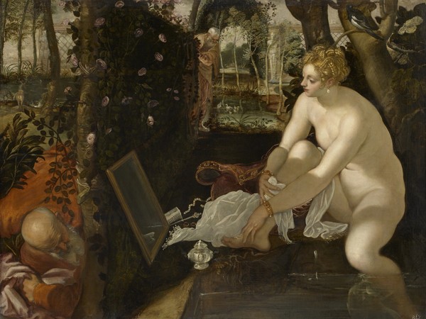 Jacopo Tintoretto, Susannah and the Elders, mid-1550s, oil on canvas, 146×193.6 cm. Kunsthistorisches Museum Wein, Gemäldegalerie Jacopo Tintoretto, Susannah and the Elders, mid-1550s, oil on canvas, 146×193.6 cm. Kunsthistorisches Museum Wein, Gemäldegalerie