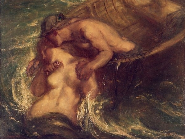 Charles Haslewood Shannon RA (1863 - 1937), Il pescatore e la sirena, 1901-1903