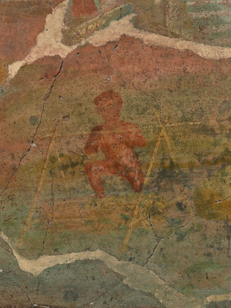 Archimede, Affresco con scena nilotica e vite idraulica Pompei, Casa I 11, 15, balaustra del balcone del piano superiore, I secolo d.C., Intonaco dipinto, Soprintendenza Speciale per i Beni Archeologici di Napoli e Pompei