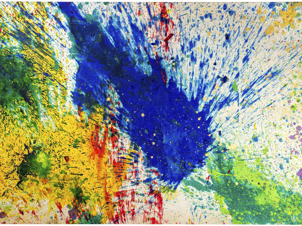 Shozo Shimamoto, Capri Certosa 1, 2008, acrilico su tela, 158x260 cm