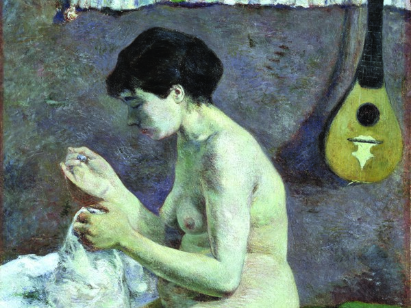 Paul Gauguin, Nudo di donna che cuce, 1880, Olio su tela, cm 114,5 x 79,5 | © Ny Carlsberg Glyptotek, Copenhagen /Photo: Ole Haupt (in deposito a lungo termine dallo Statens Museum for Kunst diCopenhagen)