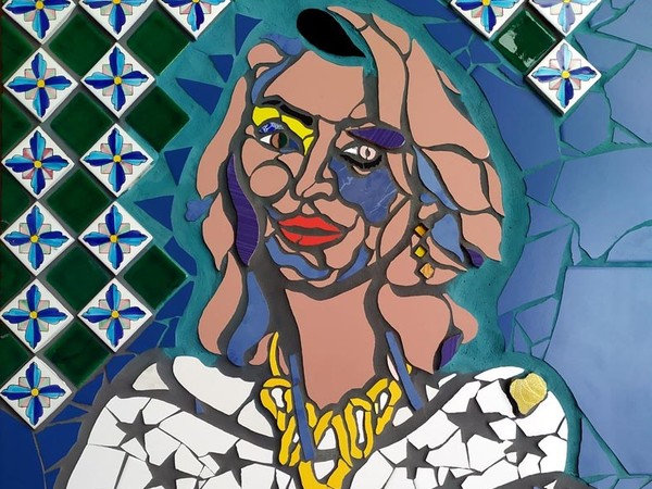 Orodè Deoro, Lucilla, 2020, mosaico ceramico su pannello, cm 60x80