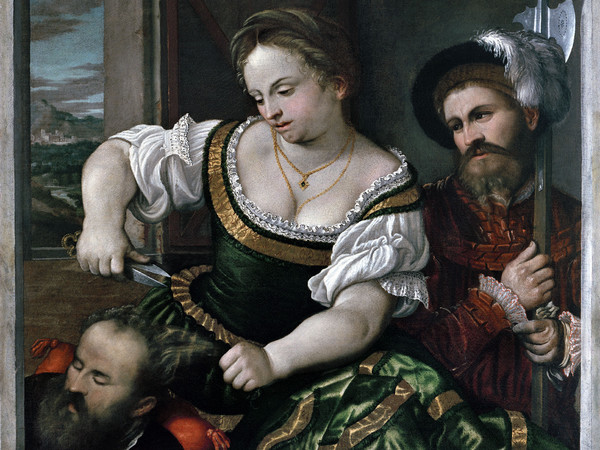 Girolamo Romanino, Sansone e Dalila, olio su tela, olio su tela, 131 x 150 cm.
