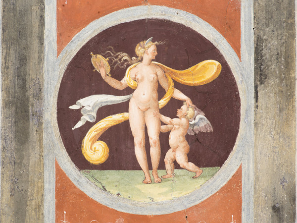 Giulio Romano e allievi, Venere allo specchio e Amore Volta del Camerino di Venere 1527, affresco. Mantova, Palazzo Te I Ph. Pontiroli