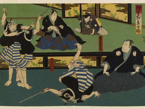 Konishi Hirosada (1810-1864), Igagoe buyuden, 1850 ca., Walters Art Museum | Un episodio da una storia popolare giapponese sulla vendetta del figlio di un samurai assassinato nei confronti del killer del padre. Il dramma, per la prima volta messa in scena 1777, è basato su un evento storico incident degli anni 30 del XVII secolo.