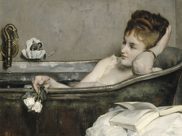 Alfred Stevens, Il bagno, 1873-1874, Olio su tela, 92.8 x 73.5 cm, Parigi, Musée d’Orsay | © René-Gabriel Ojéda / RMN-Réunion des Musées Nationaux/ distr. Alinari