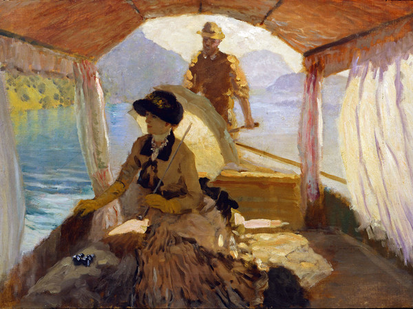 Giuseppe De Nittis, Sul Lago dei Quattro Cantoni , 1881 circa, Olio su tela, cm. 48x67, Collezione privata