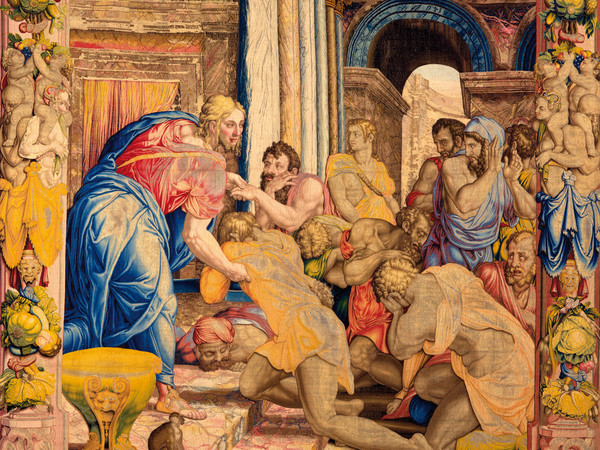Giuseppe perdona i fratelli, 1550-1553. Disegno e cartone di Agnolo Bronzino. Atelier di Nicolas Karcher. Firenze, Soprintendenza Speciale PSAE e per il Polo Museale