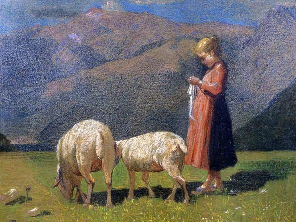 Giovanni Sottocornola, Scena pastorale, pastello su compensato, 40x50 cm. Collezione privata. Courtesy Quadreria dell'800, Milano