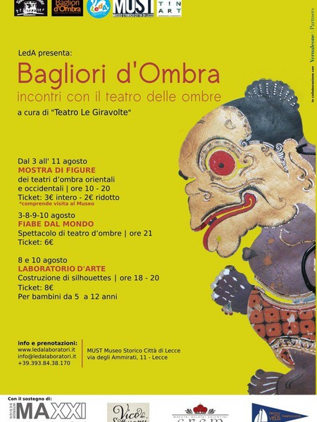 Bagliori d'ombra. Incontri con il teatro delle ombre, MUST - Museo storico della città di Lecce