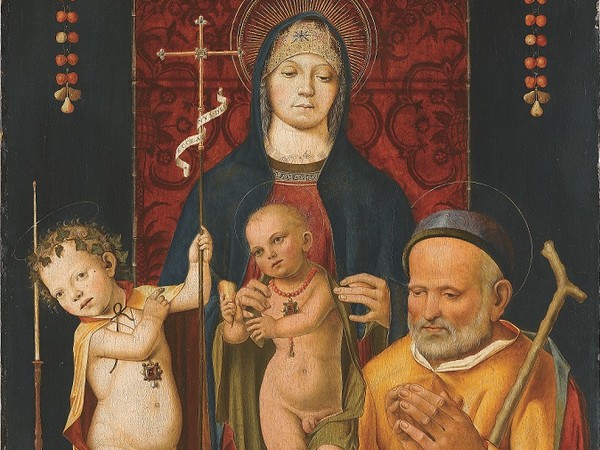 Antonio Leonelli da Crevalcore, Sacra Famiglia con San Giovannino, 1499-1510, tavola. Stoccarda, Staatsgalerie