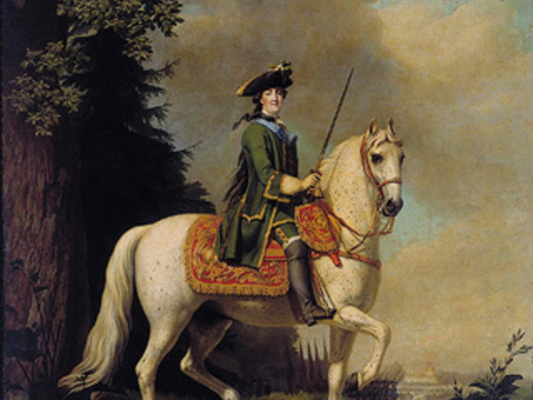 Virgilius Eriksen, La Zarina Caterina II sul suo cavallo Brillante, 1762 ca