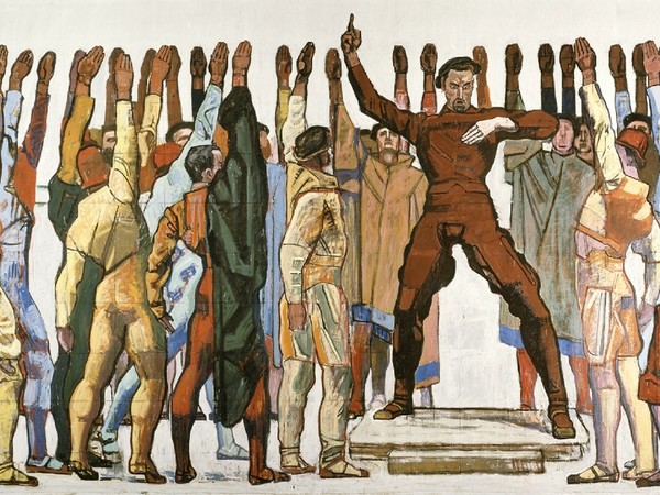 <span class="caption caption-bottom">Ferdinand Hodler, Unanimity, 1913 Olio su tela, 329 x 1000 cm<br /> courtesy © Kunsthaus Zürich</span>