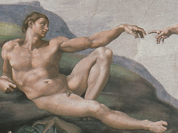 Michelangelo Buonarroti, Adamo, (particolare dalla Volta della Sistina), 1508-1512. Affresco © Musei Vaticani