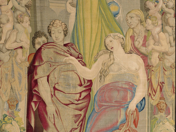 Giuseppe e la moglie di Putifarre, 1546-1547. Disegno e cartone di Pontormo. Atelier di Jan Rost. Roma, Presidenza della Repubblica