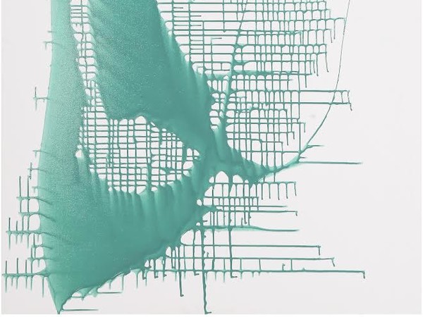 Alessandro Pizzo,<em> Percorsi liquidi 0</em>, 2013, Particolare, Smalto su tela, 100 x 150 cm | Courtesy Le Stanze Dedicate - Padova 2016<br />