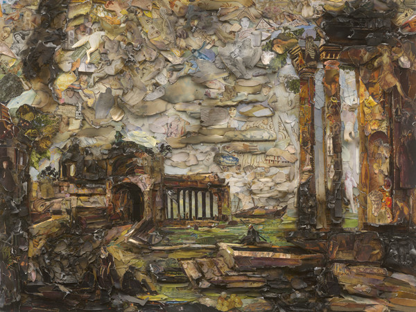 Vik Muniz, <em>Fantasy Landscape with Ruins and Figures after Canaletto | </em>© Vik Muniz 2017 / Per gentile concessione di Ben Brown Fine Arts, Londra