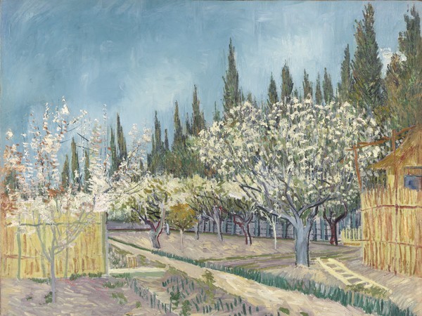 Vincent van Gogh, Frutteto delimitato da cipressi, Aprile 1888, Olio su tela, Otterlo Museum