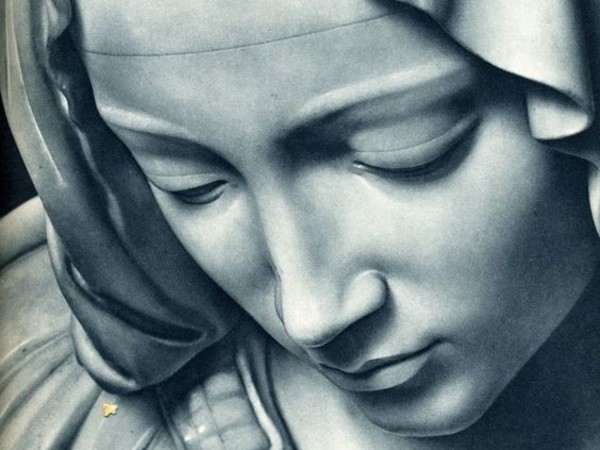 Calco del volto della Madonna, appartenente alla Pietà di Michelangelo esposta in Vaticano