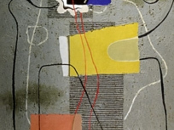 Willi Baumeister - Composizione di linee su grigio, 1932, olio e sabbia su tela, cm 81x65, Gemälde Privatbesitz 