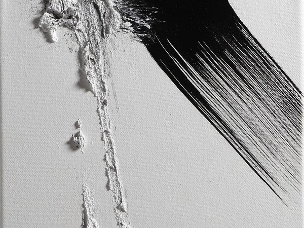 Alessandra Angelini, Serie Accenti, 2014, tempera preparata dall'artista su tela+pasta materica, cm 20x20