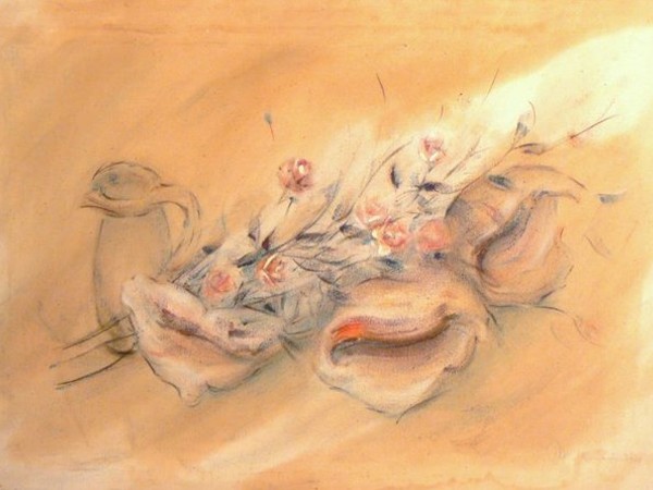 Manlio Isoardi, Natura morta con fiori e conchiglie, 1960