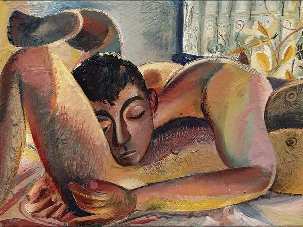 Louis Fratino, 10am, 2019, olio su tela, 22,8 x 30,5 cm. Collezione privata, Qatar