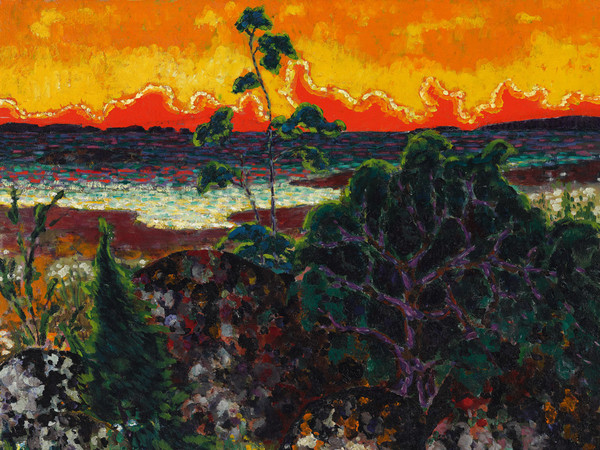 Konrad Mägi, <em>Paesaggio con nuvola rossa</em>, 1913-1914, Olio su tela, 78 x 70.4 cm, Museo nazionale d’Arte, Estonia