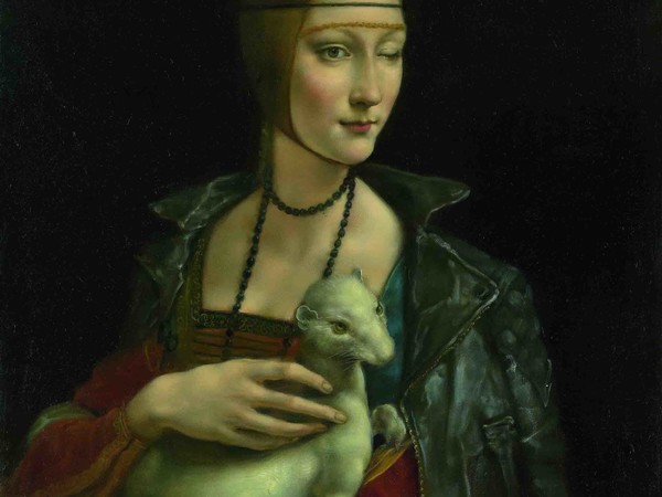 Pang Maokun, Lady with an Ermine, oil on canvas 80x65cm., 2017