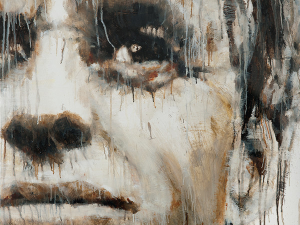 Francesca Leone, Volto B.K., 2014, tecnica mista su tela, cm 100x80