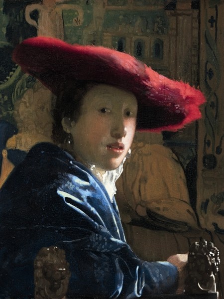 Johannes Vermeer  Girl with a Red Hat, 1665/1667 ca., olio su tela, 23.2x18.1 cm 